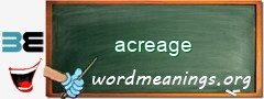 WordMeaning blackboard for acreage